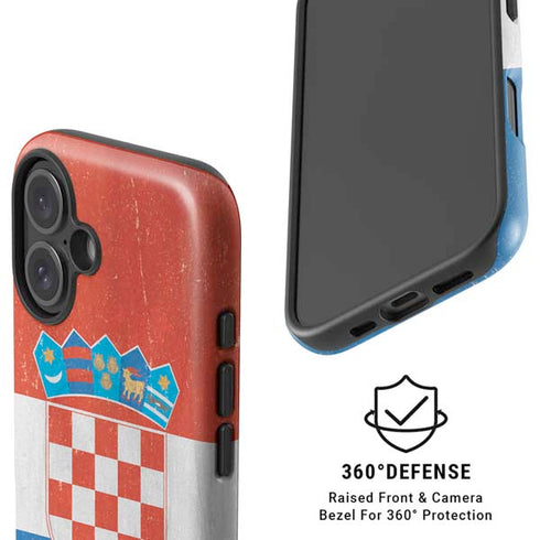 Croatia Flag Distressed iPhone 16 Magsafe Impact Case